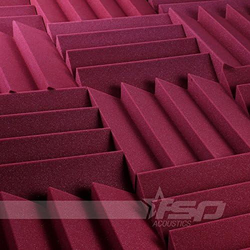 12x12x2 (12 Pack) Burgundy Acoustic Wave Sound Proofing/Treating Studio Foam Tiles