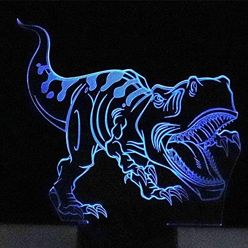Wangzj 3D Illusion Lamp/3D Night Light/3D Led Lamp Night Light/Valentine's Day Gifts/Christmas Gift/Rex Dinosaur [Energy Class A++]