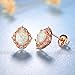 GEMSME Created white Opal 6x8mm oval Stud Earrings