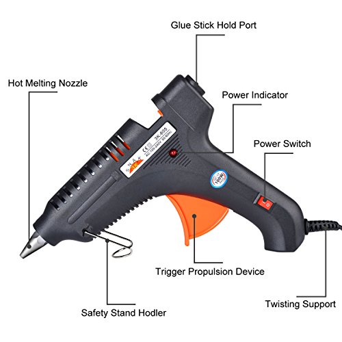 100% Safe Hot Melt Glue Gun with Rapid Heating Technology Flexible Trigger for DIY Small Arts Craft Projects Household& Sealing and Quick Repairs 100W (10pcs Glue Sticks & Carry Case)