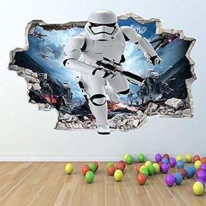 1Stop Graphics Shop Star Wars Wandaufkleber 3D Optik - Jungen Mädchen Schlafzimmer Wandkunst Aufkleber Z420 - Large: 70 cm x 