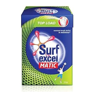 Surf Excel Matic Top Load Detergent Washing Powder 2 kg, Specially designed for Tough Stain Removal on Laundry in…