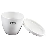 ADAMAS-BETA 50ml Porcelain Crucible with Lid, Pack