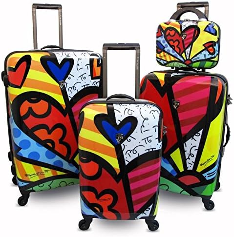 4 Piece Spinner Luggage Set Pattern: Landscape / Flowers