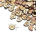 CEWOR 300pcs Rustic Wooden Pattern Love Hearts Shaped Wood Slices Crafts for Wedding Table Scatter Decoration
