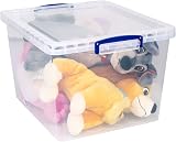 Really Useful Box Nestable Plastic Storage 33.5 Litre Clear Pack of 3 view 8