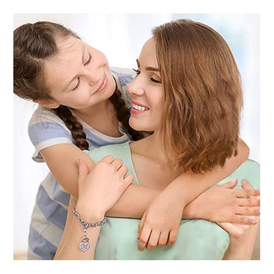 M-MOOHAM-Heart-Initial-Bracelets-for-Women-Gifts-Engraved-26-Letters-Initial-Charms-Bracelet-Stainless-Steel-Bracelet-Birthday-Christmas-Jewelry-Gift-for-Women-Teen-Girls M-MOOHAM-Heart-Initial-Bracelets-for-Women-Gifts-Engraved-26-Letters-Initial-Charms-Bracelet-Stainless-Steel-Bracelet-Birthday-Christmas-Jewelry-Gift-for-Women-Teen-Girls