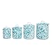 Crow Canyon Home Enamelware Canister Set, 4 piece, Turquoise/White Splatter