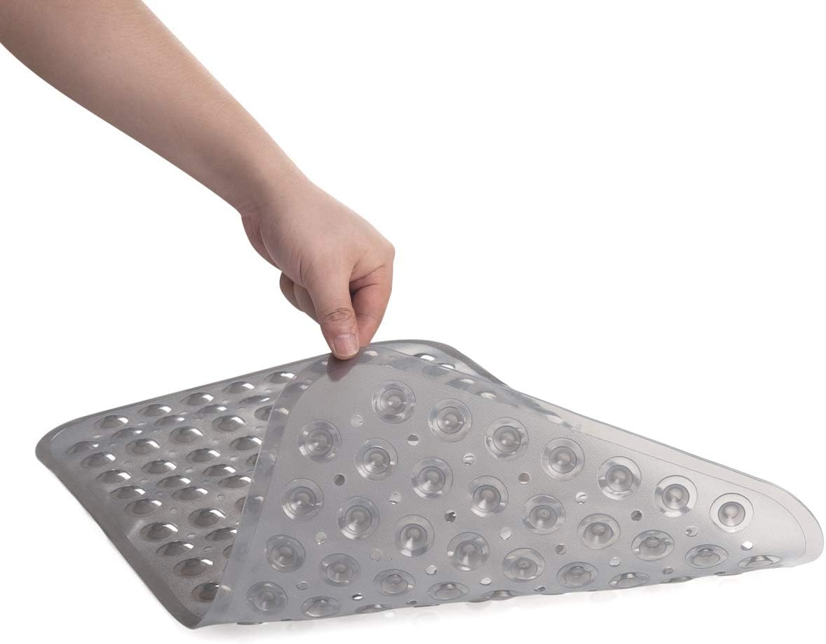AmazerBath Bath Tub Mat, Medium Size 27.6 x 15 Inches Non-Slip Shower Mats with Suction Cups and Drain Holes, Bathtub Mats Bathroom Mats Machine Washable (Clear): Home & Kitchen