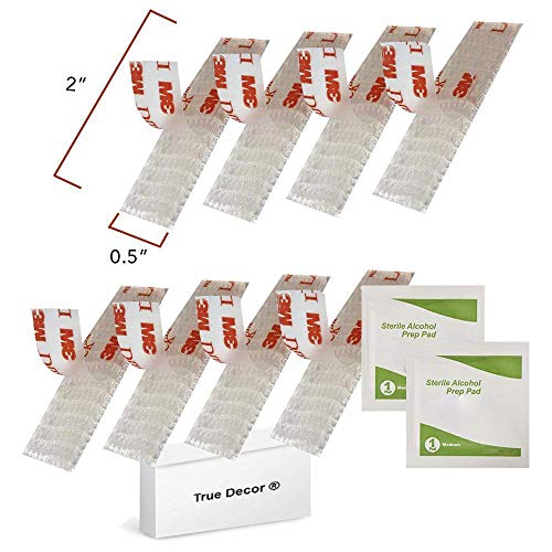 E-Z Pass/I-Pass/SunPass Adhesive Mounting Strips 8-Strips, (4 Sets) 2 Inch Reclosable Fastener Strips with 2 Alcohol Prep Pads by True Decor - Thumbnail 2