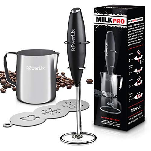 PowerLix Milk Frother COMPLETE SET! Handheld Battery Operated Electric Foam Maker For Coffee, Latte, PowerLix Milk Frother COMPLETE SET! Handheld Battery Operated Electric Foam Maker For Coffee, Latte,