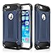 WOLLONY iPhone 5S Case,iPhone SE Case, Rugged Hybrid Dual Layer Armor Protective Case Shockproof Cover for iPhone SE,5,5S Heavy Duty Slim Hard Shell Protection Impact Resistant Bumper(Deep Blue)