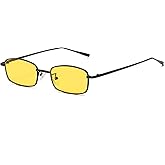 FEISEDY Vintage Small Rectangle Sunglasses Women Men Retro Trendy Square Metal Frame Sun Glasses B2295