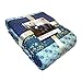 Lush Decor Royal Empire Reversible Cotton Quilt Set, 3 Piece Set King, Peacock - Striped Bedding Set - Floral Quilt King Size - Blue Bedding - Boho Decor