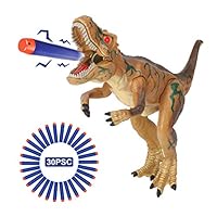 Tuptoel Dinosaur Toys for Kids, Toy Dinosaurs Foam Dart Gun Realistic Electronic LED Light Up Model Toys with Shooting Roaring for Kids Boys Girls Birthday Gifts