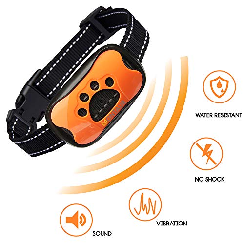 MONTAUR Dog Bark Collar – no Shock Vibration and Sound Stop Barking Collar for Dogs – 7 Level Sensitivities Anti Bark Collar – Humane Dog Barking Control Collar – 100% Waterproof no Bark Collar