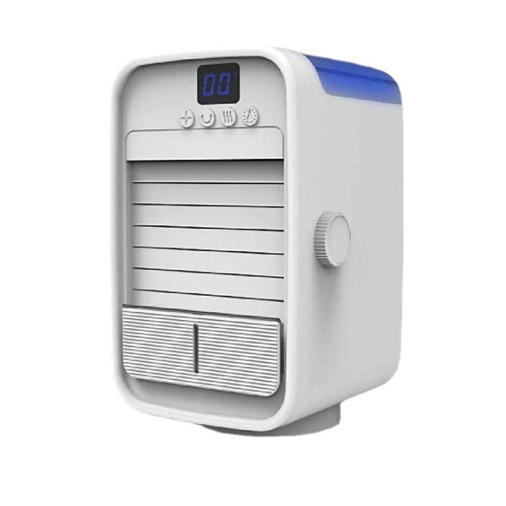 Tragbarer Luftkühler, Mini-Klimaanlage, einstellbare Jalousien Filteratmosphärenlichter Klimaanlagenlüfter, Luftbefeuchter mit USB, 3-Gang-Desktop-Lüfter für Zuhause, Büro, Wohnheim, Reisen