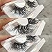 ALICROWN 25mm Mink 3D Lashes Long Volume Mink Eyelashes False Strip Eyelashes 3 Pack