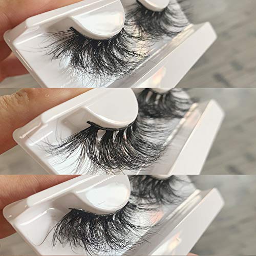 ACROWN 25mm Mink 3D Lashes Long Volume Mink Eyelashes False Strip Eyelashes 3 Pack
