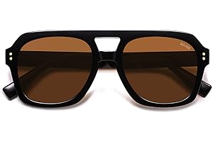 SOJOS Retro Thick Polarized Aviator Sunglasses for Women Men, Large Trendy Bold Square Pilot Shades SJ2385