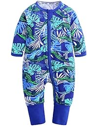 Kids Tales Baby Boys Long Sleeve Zipper Romper Baby Crocodile Print 1 Piece Pajama