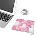 Personalized Rectangle Mouse Pad- Printed Pink Flower Pattern Non-Slip Rubber Comfortable Customized Computer Mouse Pad (9.45x7.87inch)