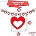Valentines Day Decoration Set - Pack of 21 | Red Heart Garland for Valentines Day Decor | Red and White Paper Pompoms with Latex Balloons for Valentines Day Office Decorations | Valentine Decorations