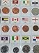 LZWIN 120 Countries Coins Collection Set Fine Coins 100% Original Genuine with Leather Collection Album Country Flag and Name
