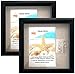 Tasse Verre 8x8 Black Display Shadow Box (2-Pack) Frame w/Linen Background and 16 Stick Pins - Ready to Hang Shadowbox Picture Frame - Box Display Baby Memorabilia Wedding