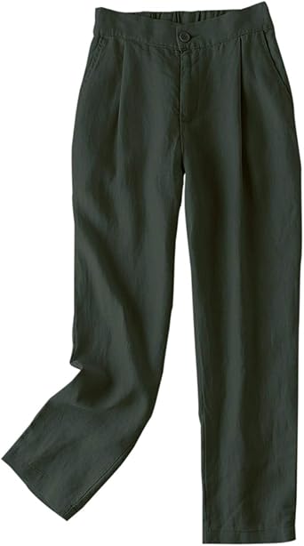 tapered white linen trousers