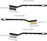 Lmyzcbzl Mini Wire Brush Set 3 Pcs Stainless Brass Nylon Bristles view 2