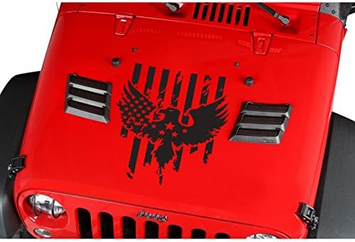 USA Flag Eagle Wings Stars Stripes Hood Jeep Car Truck Suv Vinyl Sticker Decal