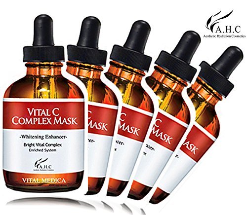 AHC VITAL C COMPLEX FACIAL MASK SHEET 30g x 5 PCS, Enriched Whitening Function with Having the Same Effect as One Bottle of Vitamin C Essence