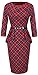 HOMEYEE Women's Vintage Tartan Wear to Work Bodycon Dress B267 (XL, Red)