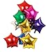 ZOOYOO 35pcs Foil Mylar Balloons,Seven Color 18 Inch Pentagram Balloon For Birthday Party & Wedding Decoration (Star Shape)