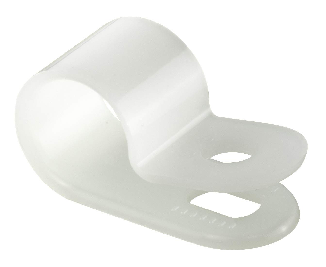 GTSE 100 Pack of White/Natural Nylon P-Clips, 9.5mm (3/8") Diameter, Plastic Cable Clips