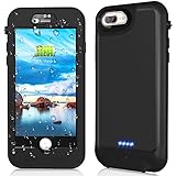 Temdan iPhone 8plus/7plus/6splus/6plus Waterproof Battery Case QI Wireless Charging Compatible, 4800mAh Charging Case with Screen Protector Rechargeable Charger Case Extended Battery Case (5.5inch)
