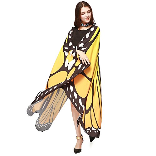 Yezijin 2019 New Women Wings Shawl Scarves Ladies Nymph Pixie Poncho Costume Accessory Under 5 Dollars Orange - Thumbnail 4