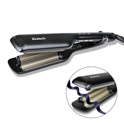 iGutech Pinzas Rizadoras,Rizador de pelo,Plancha de pelo para ondas de Cerámica,