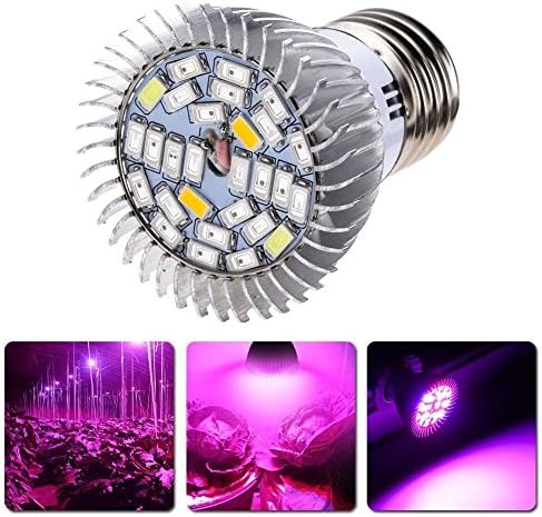 Led Grow light,Castnoo 28W Led Grow light Bulb with Full Spectrum for Indoor Plants,E27 Grow Plant Light for Hydroponic Greenhouse Organic