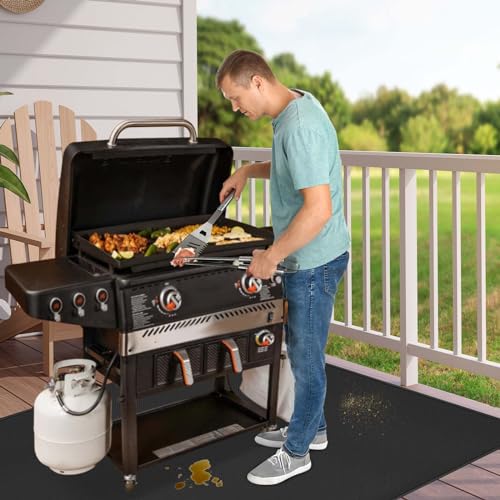 70 x 48 in Grill Mats for Outdoor Grill Compatible with Blackstone 28in & 36in Griddle, Fireproof Griddle Mats for Grilling to Protect the Deck, Griddle Accessories Compatible with Blackstone - 0.6mm
