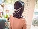 yueton 2pcs Fashion Ladies Hollow Out Leaves Gold Chain Alligator Clips Barrettes Bobby Pin Hair Clips Bride Headwear Edge Clip Clamps Headbands