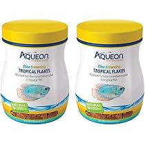 Aqueon Tropical Color Flakes – Premium Fish Food For Freshwater Tropical Aquarium Fish