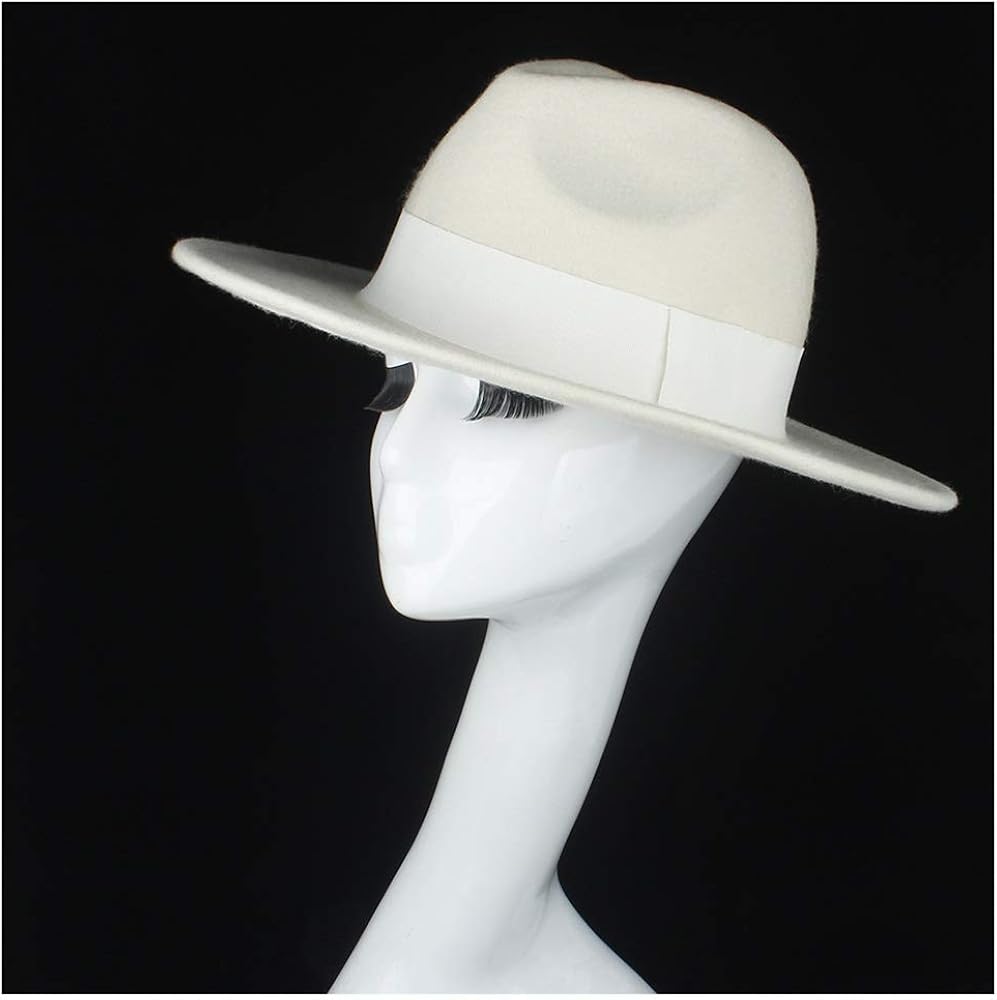 white broad brim hat