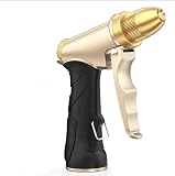 High Pressure Water Nozzle with Adjustable Spray, Heavy Duty Metal Spray for Watering Plants, Car Washing, and Pet Showering (Metal Tape)