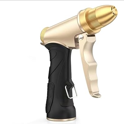 High Pressure Water Nozzle with Adjustable Spray, Heavy Duty Metal Spray for Watering Plants, Car Washing, and Pet Showering (Metal Tape)
