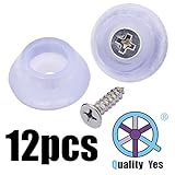QY 12PCS 19MM Transparent Conical Recessed Shape Rubber Non Slip Non Skid Feet Pad for Table Desk Chair and Sofa