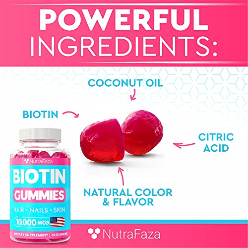 (2 Pack) Biotin 10000mcg Gummies for Healthy Hair, Skin, Nails