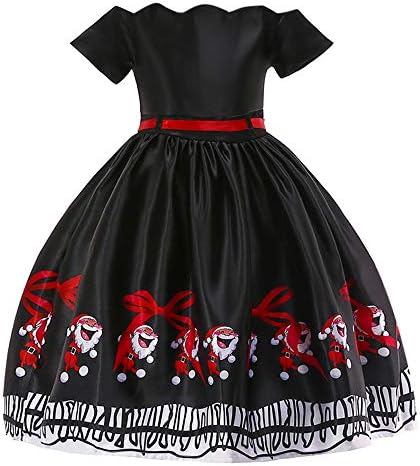VEKDONE Toddler Kids Baby Girls Christmas Santa Print Princess Dress Outfits Clothes
