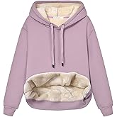 Fenclushy Womens Winter Hoodies Warm Fleece Sherpa Lined Pullover Hooded Sweatshirt